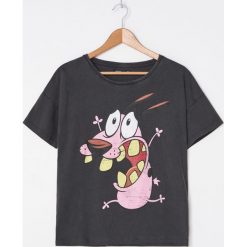 Koszulka Courage the Cowardly Dog - Szary. Szare koszulki damskie House, s, bez wzorów, bez kołnierzyka. Za 39,99 zł.