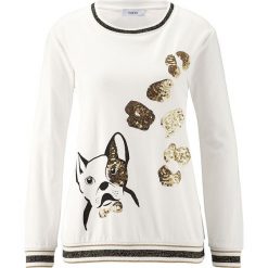 Bluza w kolorze kremowym. Białe bluzy damskie Heine, z nadrukiem. W wyprzedaży za 109,95 zł.