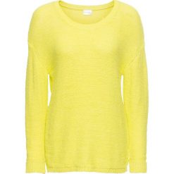 Swetry damskie: Sweter z przędzą tasiemkową bonprix zielona limonka