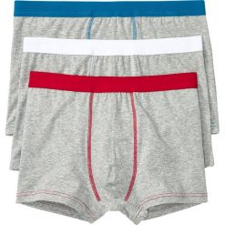 Bokserki (3 pary) bonprix jasnoszary melanż - czerwono-turkusowo-biały. Szare bokserki męskie bonprix, bez wzorów. Za 50,97 zł.