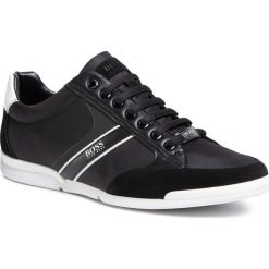 Sneakersy BOSS - Saturn 50407672 10216105 01 Black 003. Czarne sneakersy męskie Boss, na co dzień, bez wzorów, z zamszu, bez zapięcia. W wyprzedaży za 449,00 zł.