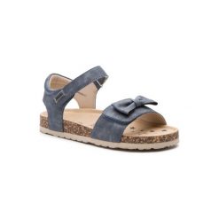NELLI BLU CM8009-21 Granatowy. Niebieskie sandały dziewczęce Nelli Blu, ze skóry ekologicznej, bez zapięcia. Za 59,99 zł.