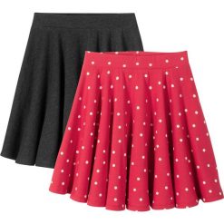 Spódnica (2 szt.) bonprix antracytowy melanż-czerwono-biel wełny. Szare spódniczki dziewczęce bonprix, w paski, z wełny. Za 35,98 zł.