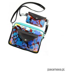 Torebki klasyczne damskie: Torebka Double Bag- ledowe kwiaty z czernią