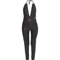 Kombinezony damskie: Jaded London HALTER NECK PLUNGE DIAMONTE Kombinezon black