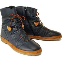 MANITU 991538-5 navy, botki damskie. Niebieskie botki damskie Manitu, bez obcasa, na obcasie, na zamek. Za 289,90 zł.