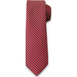 Oryginalny Krawat Męski w Białe Prążki, w Kratkę - 6 cm - Alties, Kolorowy KRALTS0097. Czerwone krawaty męskie Alties, w kratkę, z tkaniny, eleganckie. Za 40,00 zł.