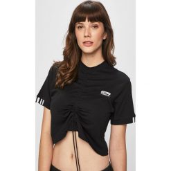 Adidas Originals - Top. Czarne topy damskie adidas Originals, bez wzorów, z bawełny, z okrągłym kołnierzem. Za 119,90 zł.