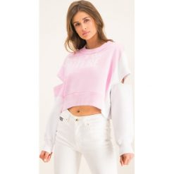 Bluza Versace Jeans Couture B6HVA780. Różowe bluzy damskie Versace Jeans Couture, bez wzorów, z bawełny, bez rękawów, bez kaptura. W wyprzedaży za 559,00 zł.