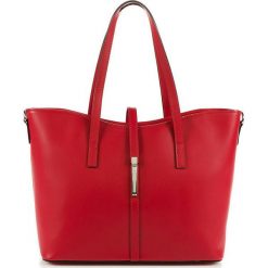 Torebki klasyczne damskie: Skórzana torebka w kolorze czerwonym – 40 x 27 x 14 cm