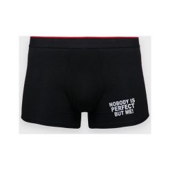 Bokserki męskie Nobody is perfect but me. Czerwone bokserki męskie MegaKoszulki, bez wzorów, z elastanu. Za 49,90 zł.