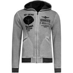 Bluza AERONAUTICA MILITARE Szary. Szare bluzy męskie marki Aeronautica Militare, z haftami, militarne, z kapturem, bez rękawów, z kapturem. W wyprzedaży za 770,00 zł.
