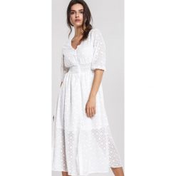 Biała Sukienka Facial Expression. Białe sukienki damskie Renee, s, z materiału, eleganckie, maxi. Za 169,99 zł.