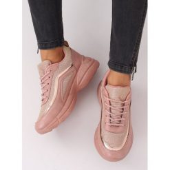 Buty sportowe różowe BY-082 PINK. Różowe buty sportowe damskie FunKee.pl, bez wzorów, z tkaniny, sportowe. Za 82,99 zł.