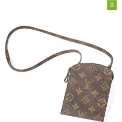 Portfele damskie: Portfel „Zip Pouch with Strap” w kolorze brązowym – 10,5 x 13,5 x 1 cm