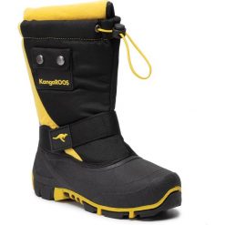 Śniegowce KANGAROOS - Kanga-Bean II 18416 00 5028 Jet Black/Sun Yellow. Czarne śniegowce chłopięce KangaROOS, bez zapięcia. W wyprzedaży za 129,00 zł.