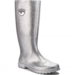 Kalosze CHIARA FERRAGNI - 18AI-CF2180 Silver. Szare buty zimowe damskie marki Chiara Ferragni, z materiału. W wyprzedaży za 569,00 zł.