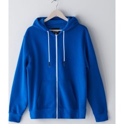 Bluza z kapturem - Niebieski. Niebieskie bluzy męskie Sinsay, s, bez wzorów, z kapturem, bez rękawów, z kapturem. Za 59,99 zł.