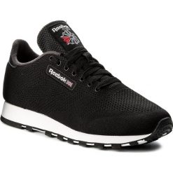 Buty Reebok - Cl Leather Ultk CM9876 Black/White. Czarne półbuty damskie marki Reebok, na co dzień, bez wzorów, ze skóry ekologicznej, bez zapięcia. W wyprzedaży za 299,00 zł.