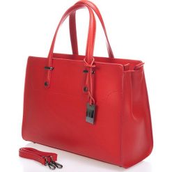 Torebki klasyczne damskie: Skórzana torebka w kolorze czerwonym – 35 x 25 x 15 cm