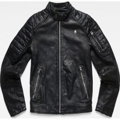 G-Star Raw - Kurtka skórzana. Czarne płaszcze męskie G-Star RAW, xxl, bez wzorów, z bawełny, retro, krótkie, bez kaptura. Za 1849,00 zł.
