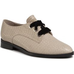 Oxfordy KARINO - 3283/001-P Beż/Croko. Brązowe półbuty damskie Karino, bez obcasa, na obcasie, bez zapięcia. Za 289,00 zł.