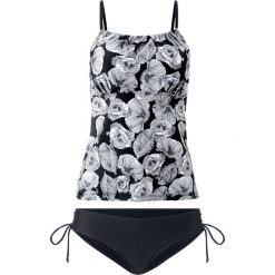 Tankini (2 części) bonprix biało-czarny. Białe stroje kąpielowe damskie bonprix, bez wzorów. Za 99,99 zł.