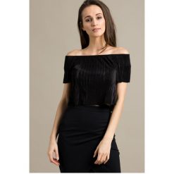 Missguided - Top. Czarne bluzki damskie marki Missguided, bez wzorów, z elastanu, z okrągłym kołnierzem. W wyprzedaży za 34,90 zł.