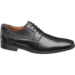 Eleganckie buty męskie AM SHOE czarne. Czarne buty wizytowe męskie AM SHOE, ze skóry, na sznurówki. Za 159,90 zł.