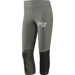 Legginsy do biegania damskie 3/4 REEBOK SPARTAN RACE CAPRI / BR2106. Szare spodnie damskie Reebok, bez wzorów, do biegania. Za 167,00 zł.
