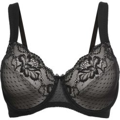 Biustonosz minimizer bonprix czarno-piaskowy beżowy. Czarne biustonosze bonprix, bez wzorów. Za 54,99 zł.