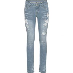 Dżinsy Skinny z haftem bonprix jasnoniebieski "bleached". Niebieskie jeansy damskie marki bonprix, z haftami, z jeansu. Za 79,99 zł.