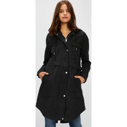 Tommy Jeans - Parka. Czarne kurtki damskie Tommy Jeans, s, bez wzorów, z bawełny, długie, z kapturem. W wyprzedaży za 639,90 zł.