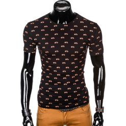 T-SHIRT MĘSKI Z NADRUKIEM S1004 - CZARNY. Czarne t-shirty męskie marki Ombre Clothing, s, z nadrukiem. Za 29,00 zł.