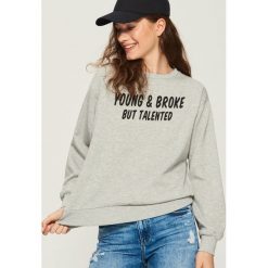 Bluza z nadrukiem - Jasny szar. Szare bluzy rozpinane damskie Sinsay, l, z nadrukiem. Za 49,99 zł.