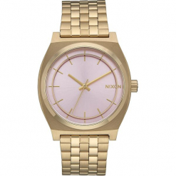 Zegarek kwarcowy "Time Teller" w kolorze jasnoróżowo-złotym. Żółte, analogowe zegarki męskie marki Nixon, ze stali. W wyprzedaży za 159,95 zł.