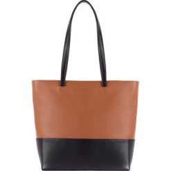 Torebki klasyczne damskie: Skórzana torebka w kolorze brązowo-czarnym – (W)30 x (G)10 cm