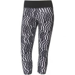Adidas Legginsy d2m 3/4 Tigh p2 Print/Black S. Czarne legginsy sportowe damskie Adidas, s, z dzianiny. W wyprzedaży za 129,00 zł.