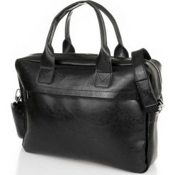 Torba męska na ramię na lapotop casual BRODRENE B03 czarna - Czarny. Czarne torby męskie skórzane Brødrene, eleganckie. Za 189,99 zł.
