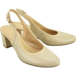 BIOECO BY ARKA BI 3551 1097 425 beżowy, czółenka damskie. Brązowe czółenka damskie Bioeco by Arka, bez wzorów, ze skóry, bez obcasa, na obcasie. Za 279,90 zł.