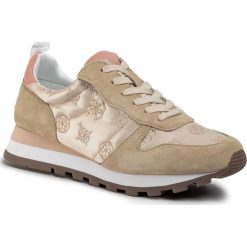 Sneakersy GUESS - Ariel FL6ARI FAL12 BEIGE. Brązowe półbuty damskie Guess, z zamszu. Za 449,00 zł.