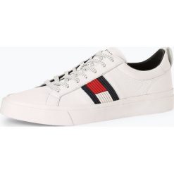 Tommy Hilfiger - Męskie tenisówki ze skóry, biały. Białe trampki męskie TOMMY HILFIGER, bez wzorów, ze skóry, klasyczne, bez zapięcia. Za 449,95 zł.
