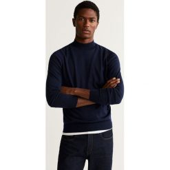 Mango Man - Sweter Willyp. Niebieskie swetry męskie Mango Man, s, bez wzorów, z wełny, z golfem, bez kaptura. Za 199,90 zł.