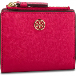 Mały Portfel Damski TORY BURCH - Robinson Mini Wallet 52703 Bright Azalea 663. Czerwone portfele damskie Tory Burch, ze skóry. Za 599,00 zł.