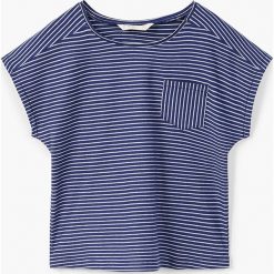 Mango Kids - Top dziecięcy Rayasb 104-164 cm. Szare bluzki dziewczęce marki Mango Kids, z bawełny, z okrągłym kołnierzem. Za 29,90 zł.