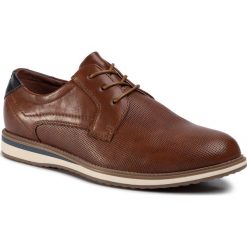 Półbuty LANETTI - MF19064-1 Brown. Pomarańczowe półbuty męskie Lanetti, na co dzień, bez wzorów, ze skóry ekologicznej, bez zapięcia. Za 119,99 zł.