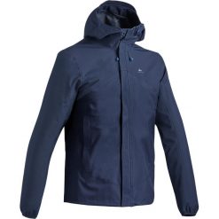 Kurtka turystyczna WTP - MH150 - męska. Niebieskie kurtki męskie QUECHUA, xl, bez wzorów, z elastanu, bez kaptura. Za 199,99 zł.