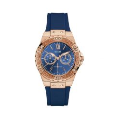 Zegarek GUESS - Limelight W1053L1 BLUE/ROSE GOLD TONE. Niebieskie zegarki damskie Guess. W wyprzedaży za 499,00 zł.