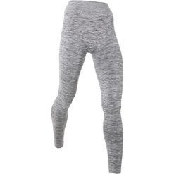 Legginsy sportowe damskie: Legginsy sportowe bezszwowe, długie bonprix szary melanż