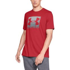 Under Armour Boxed Sportstyle Koszulka Czerwony. Czerwone podkoszulki męskie Under Armour, l, z nadrukiem, z bawełny, z krótkim rękawem. Za 119,95 zł.